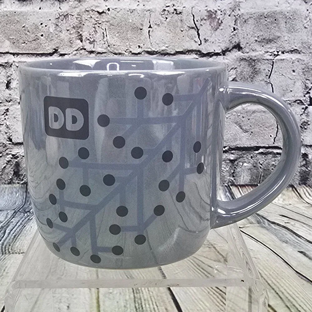 Dunkin Donuts Mug‎ 2014 Snowflake Pearlescent Gray Ceramic Holiday Coffee Cup